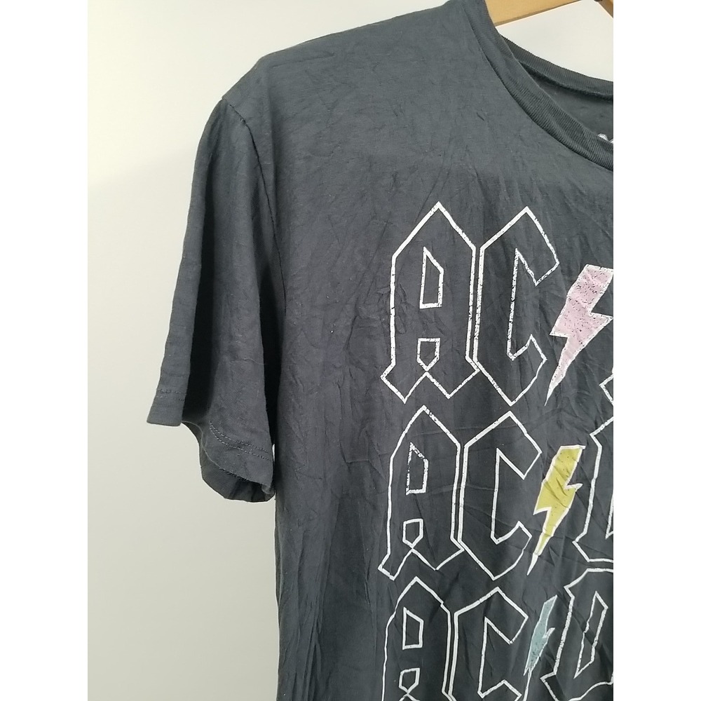 ACDC Short Sleeve Crew Neck Graphic Print Shirt Gray Adult Large - Picture 3 of 6
